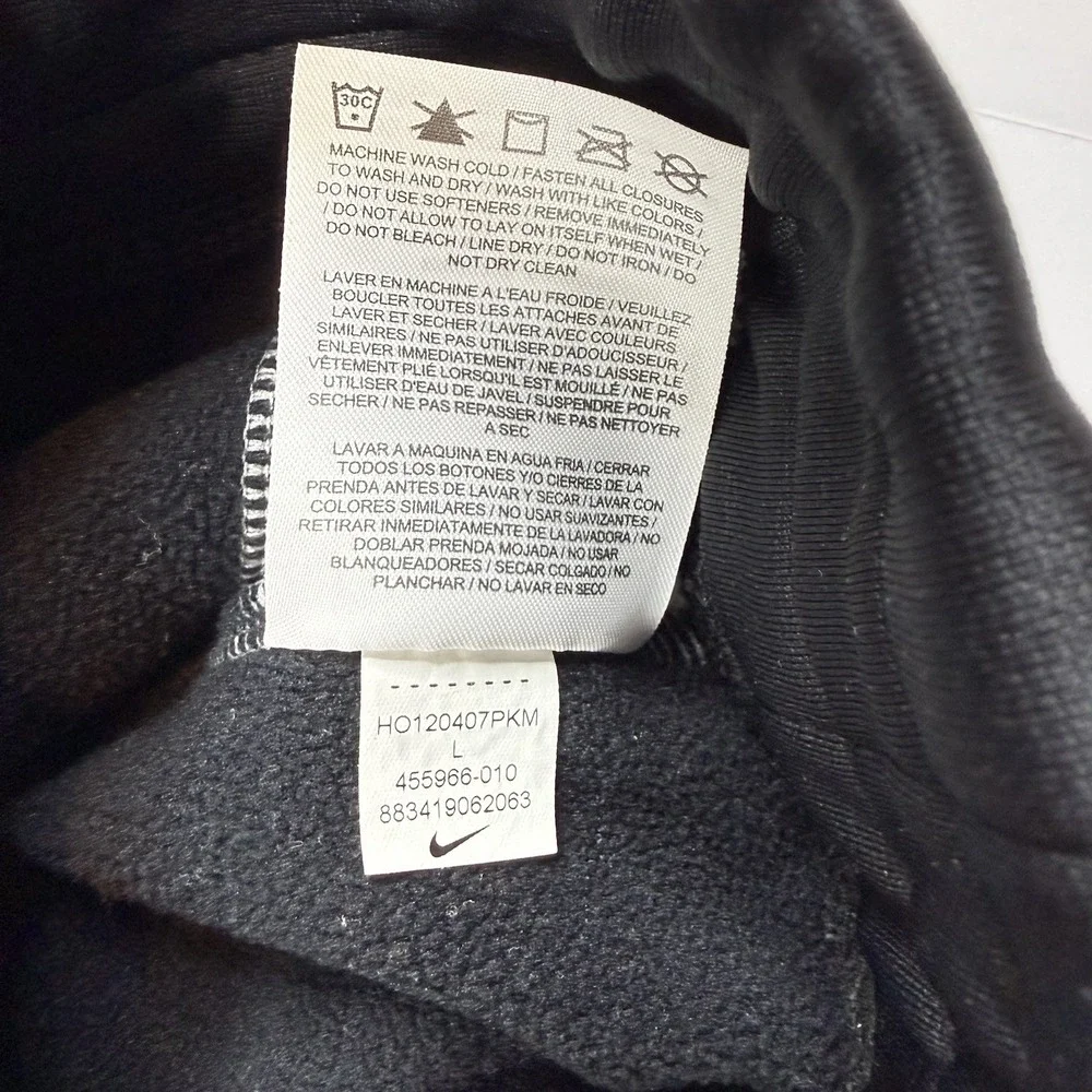 Nike Therma-Fit Core Fleece 1/4 Zip Pullover Black Gray Mens Large 455966-010